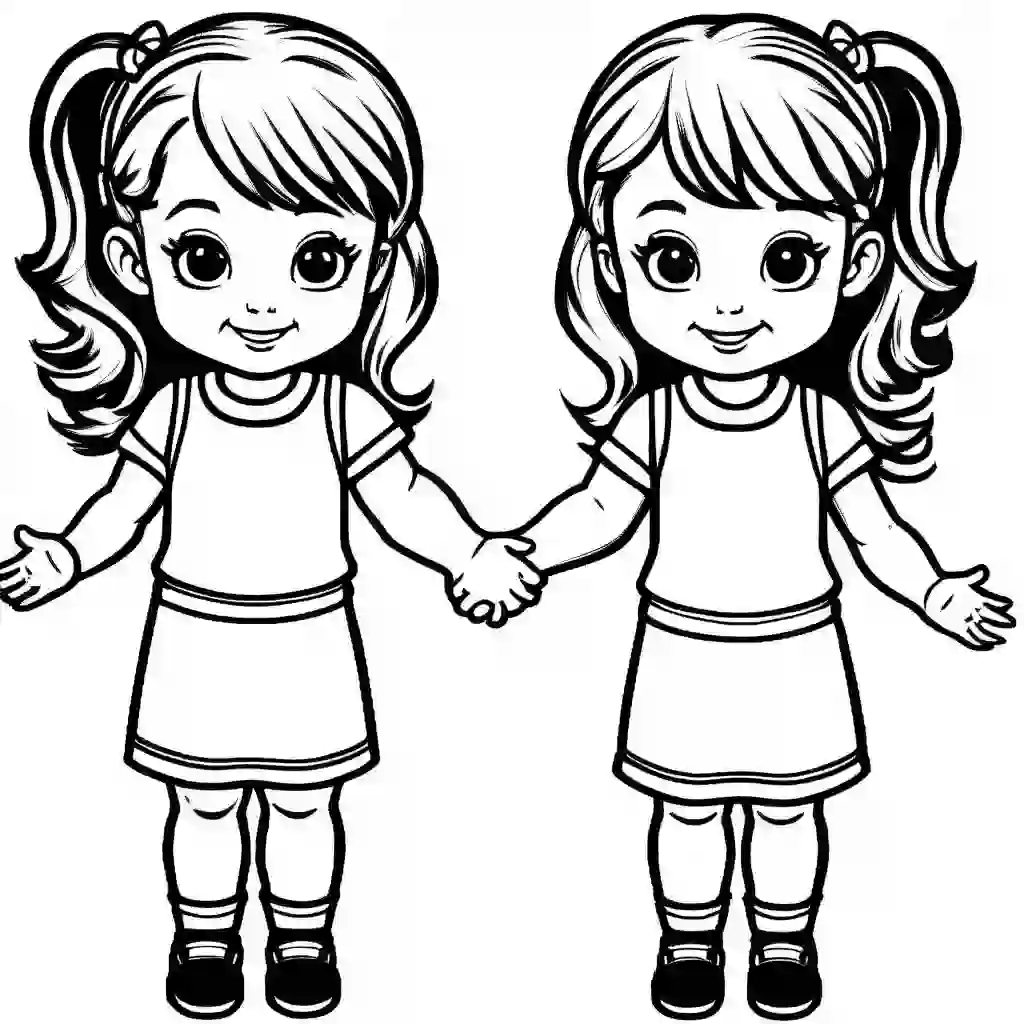 Twin Siblings coloring pages